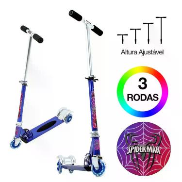 Imagem de Patinete Scooter Marvel SpiderMan Infantil Azul de Alumínio - DM Radic