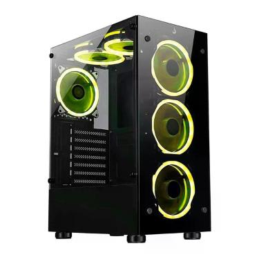 Imagem de Gabinete Gamer Glass 06X Black ATX M-ATX ITX Vidro Temperado USB 3.0 Preto Rise Mode