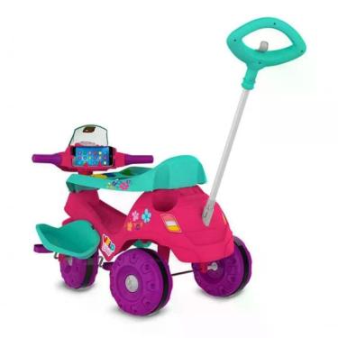 Imagem de Triciclo 357 Bandeirante com Função Passeio e Pedal Assento Anatômico Rodas Antiderrapantes Rosa Velobaby