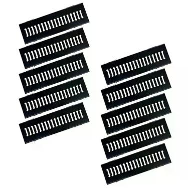 Imagem de Kit Ralo Grelha com Caixilho Aço Galvanizado Preto 15x50cm Ouro Minas 10 Unidades