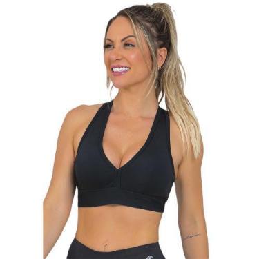 Imagem de Top Feminino Fitness Nadador Sem Bojo Preto - Manalinda, Preto, GG