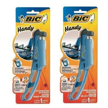 Imagem de Kit com 2 Acendedor Isqueiro Fogão Forno Fogareiro Bic Handy Multiuso 
