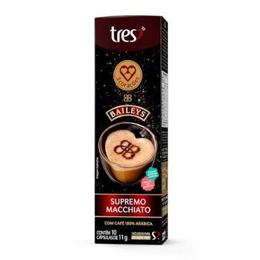 Imagem de 3 Corações Cápsula Supremo Macchiato Baileys TRES - 10 unidades