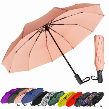 Imagem de Guarda-chuva de viagem compacto SIEPASA à prova de vento 107,5 cm rosa