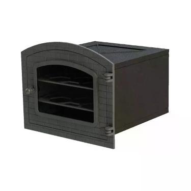Imagem de Forno de Ferro Fundido com Vidro Colonial Libaneza 51x45,5x30,5cm com 2 Grelhas Internas