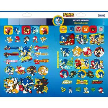 Imagem de Cartela de Adesivos Decorativos Tilibra Duplo Sonic com Adesivo Duplo Certificado FSC Formato 145MM X 232MM