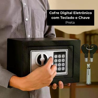 Imagem de Cofre Digital Eletrônico com Teclado e Chave - Preta - STARTOOLS