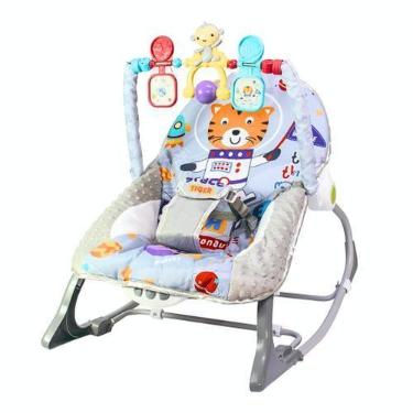 Imagem de Cadeirinha Descanso Bebe Musical Balanço Com Mobile - Kababy, Cinza