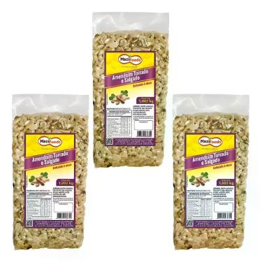 Imagem de Amendoim Torrado E Salgado S/ Glúten S/ Pele Mazi Foods 3kg, Amendoim