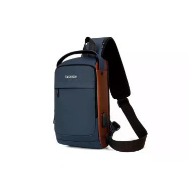 Imagem de Bolsa Masculina Antifurto Transversal Prova DÁgua Com USB e Senha - Co