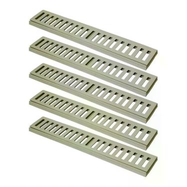 Imagem de Kit Ralo Grelha Linear 7312X5GDA Captação Águas Pluviais com Caixilho em Alumínio Bege GDA Industria e Distribuidora