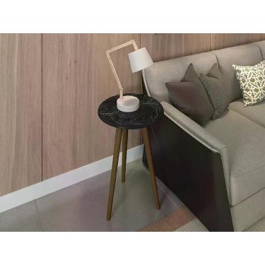 Imagem de Mesa Lateral de Canto Sala Estar Pes Madeira - MÓVEIS BECHARA, Nero