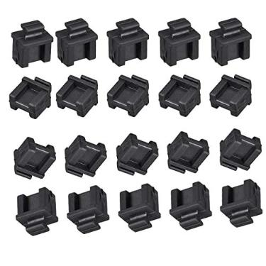 Imagem de 20 peças SFP protetores de silicone tampa da porta anti-poeira protetor preto protege a porta do hub Ethernet
