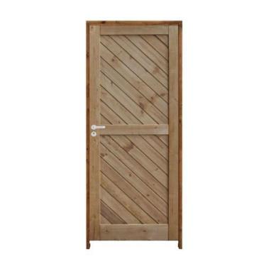 Imagem de Porta Mexicana Diagonal Pinus 82 x 2.10 Batente Ecológico 11CM Fechadu