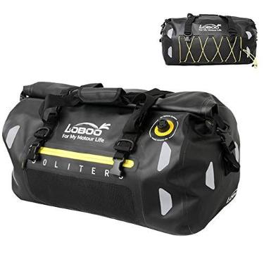 Imagem de Bolsa traseira à prova d'água para motocicleta bolsa de banco traseiro super grande capacidade para motocicleta mochila de motocross de couro para viagem moto, preta, 50L