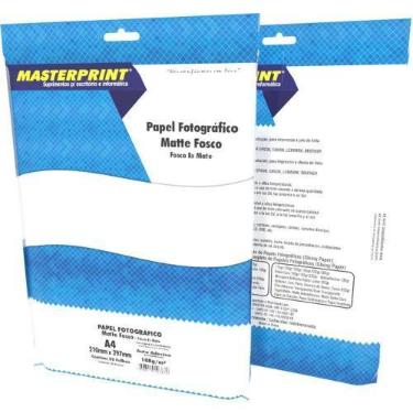 Imagem de Papel Fotográfico INKJET A4 Matte Adesivo 108G Pacote com 20 - Masterp