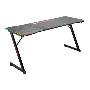 Imagem de Mesa Gamer Redragon Castor Pro - 160 x 60cm - RGB - Mousepad Incluso - Fibra de Carbono - Preta