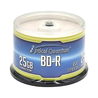Imagem de Optical Quantum OQBDR06LT-50 6X 25 GB BD-R de camada única com logotipo de mídia em branco gravável Blu-Ray