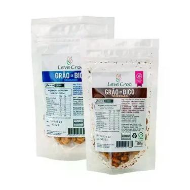 Imagem de Kit 2 Snacks de Grão de Bico Leve Croc: Salgado, Temperado