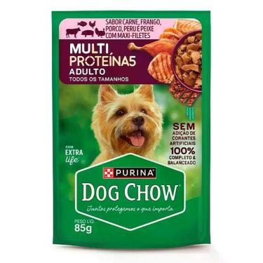 Imagem de Ração Úmida Dog Chow Multi Proteínas para Cães Adultos Sabor Carne, Fr