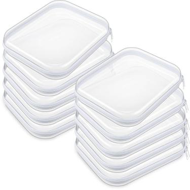Imagem de Estojo rígido com zíper, bolsas rígidas transparentes, caixa de lápis 