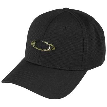 Imagem de Boné Oakley Aba Curva Tincan Cap Black/Tiger Mint Camo, S/M, Preto