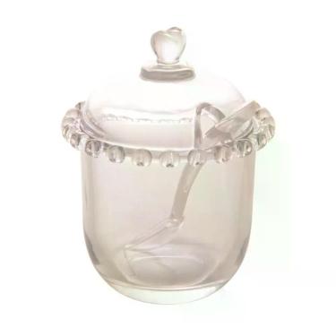 Imagem de Açucareiro de Cristal com Colher Coração 9,5cm X 12cm Lyor