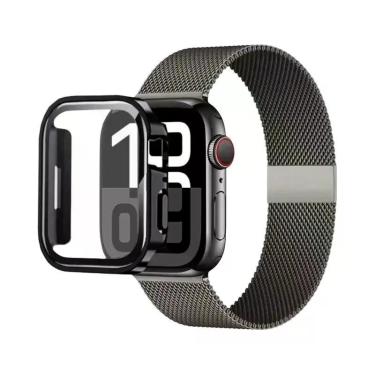 Imagem de Pulseira Milanese Em Ouro E Prata Com Estampa De Leopardo Para Apple W