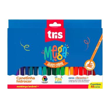 Imagem de Caneta Hidrográfica Tris Mega Hidro Color 48 Cores 915023