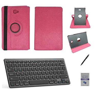 Imagem de Kit Capa/Teclado/Can/Pel Galaxy Tab E T560/T561 9.6" Rosa