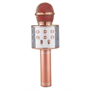 Imagem de Microfone Profissional Bluetooth Sem Fio Handheld Karaoke Ktv Usb Jogador Alto-falante Rosê