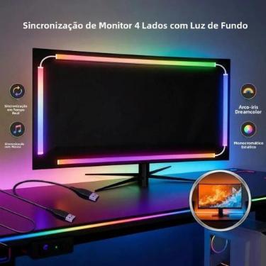 Imagem de Iluminação De Fundo RGBIC Para Monitor De PC 360 graus Luzes De Jogos 