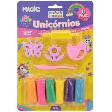 Imagem de Massa Para Modelar Criativa Unicórnio Com 11 Peças - Molde E Brinquedo