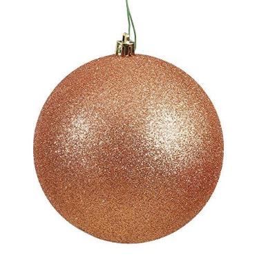 Imagem de Vickerman Enfeite de bola de glitter em ouro rosa, 20,32 cm (8")