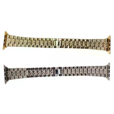 Imagem de Kit 2 Pulseira Smartwatch Pedra Strass Smartband Aço 3 Elos