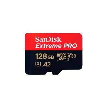 Imagem de Cartão Micro SD SanDisk Extreme Pro 128GB, UHS-I, Com Adaptador 200MB/s Leitura e 140MB/s Gravação - SDSQXCD-128G-GN6MA