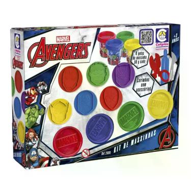 Imagem de Kit de Massinhas com Carimbos da Marvel Cotiplás - 2698 Brinquedo Infa