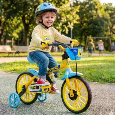 Imagem de Bicicleta Infantil Aro 12 Bob Esponja Nathor Com Rodinhas