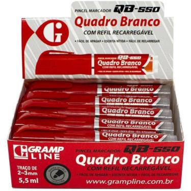 Imagem de Pincel Quadro Branco QB550 Recarregavel Vermelho - Gramp Line