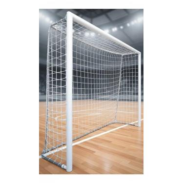 Imagem de Par de Redes para Gol Futsal Fio 4mm Nylon Branco - Congratulations St