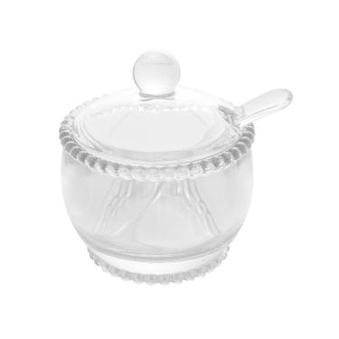 Imagem de Açucareiro de Cristal Pearl com Tampa e Colher Wolff