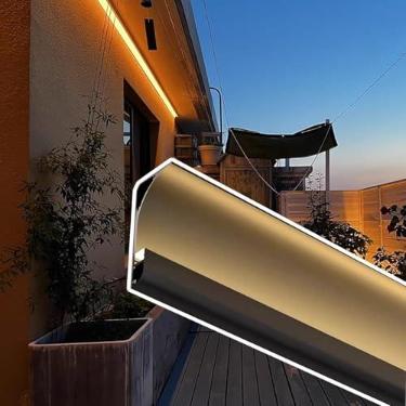 Imagem de Luzes Externas De Perfil Led Luzes De Parede Difusor De Iluminação Led De Teto Externo, Luminárias De Parede Para Teatro De Escritório, Perfil De Led De Gesso De Pedra, Black, S