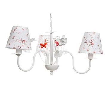 Imagem de Lustre 3L Floral Vermelho Quarto Bebê Infantil Menina