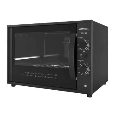 Imagem de Forno Elétrico de Bancada Nardelli Top Black TOP60 60L 1750W com Grill Timer e Luz Interna Preto 110V