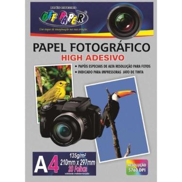 Imagem de Papel Fotográfico INKJET A4 Adesivo 135G - Pacote com 20 Folhas - OFF 