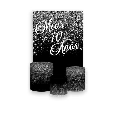 Imagem de Painel De Festa Vertical 1,50 x 2,20 + Trio De Capas Cilindro - Meus 7