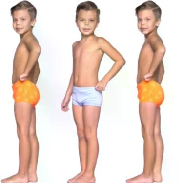 Imagem de KIT 3 Sunga Infantil Slim Molha e Aparece Estampa WLS Modas Confortave