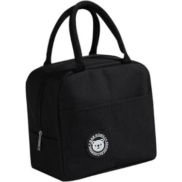 Imagem de Bolsa Térmica Marmita Lancheira Sacola Em Poliéster Com Ziper De Segurança Impermeável 7 Litros Cinza, Preta, Rosa, Azul e Vermelha Trabalho Academia Escola Passeio PREMIUM SYANG (Preto)