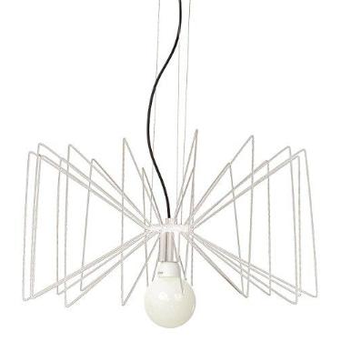 Imagem de Pendente Aramado 1 Lâmpada E27 Pantoja & Carmona, 60w 220v Branco 30 X 60 Cm