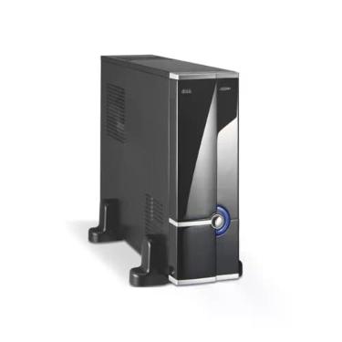 Imagem de Gabinete K-Mex Slim Micro ATX/ITX GM-9J8A Preto/Prata 2xUSB 2.0 Fonte PP 200W ROF c/cabo